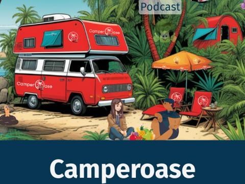 Camper in einer Oase