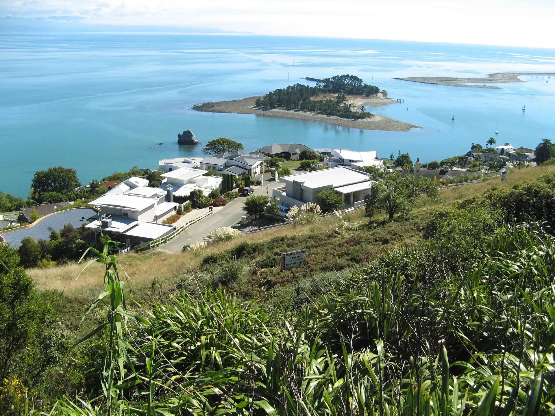 Blick von einem Berg in Nelson