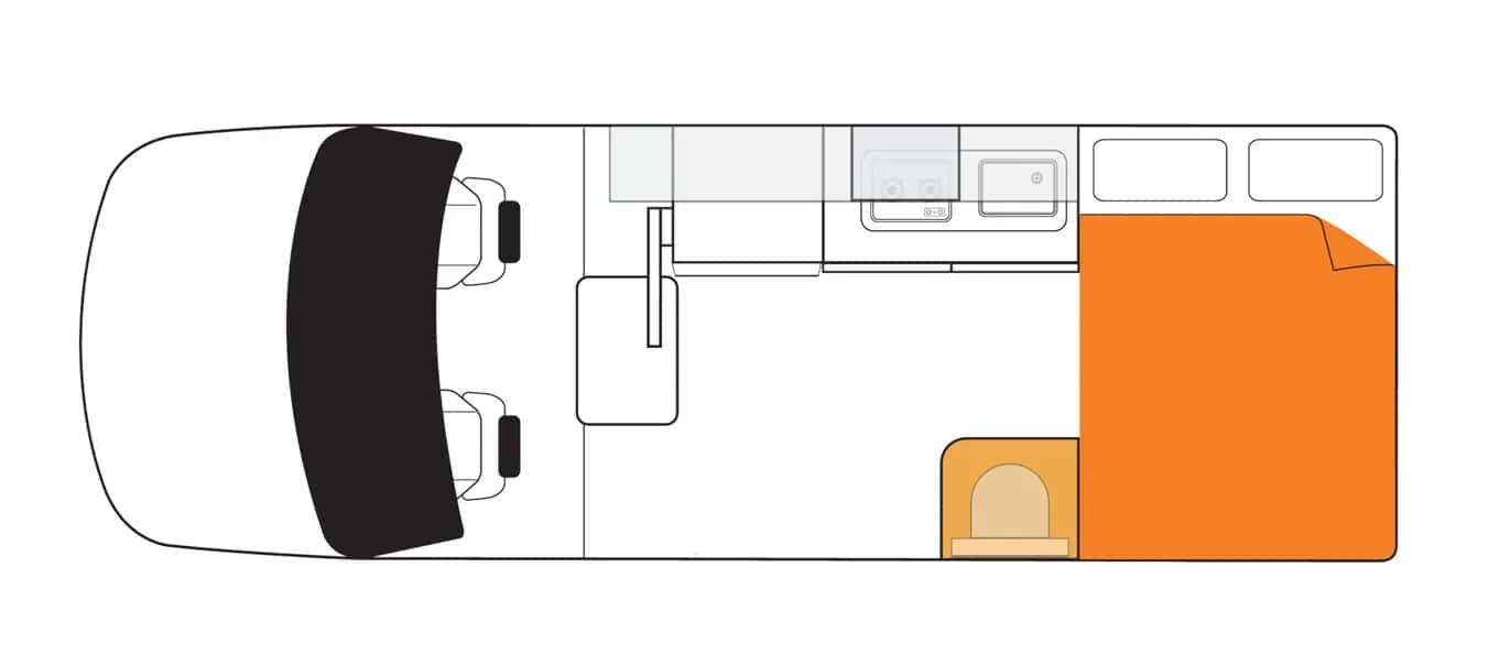 Neuseeland, Britz Rentals, Hitop Camper, layout