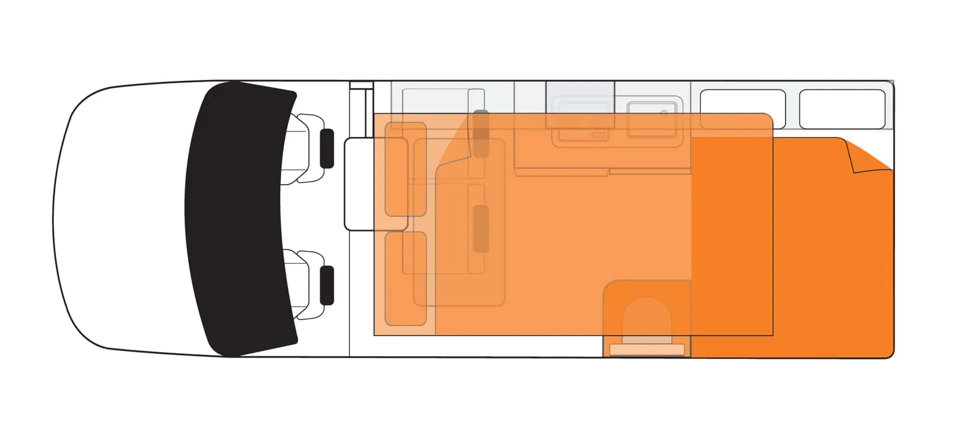 Neuseeland, Britz Rentals, Voyager, layout nacht