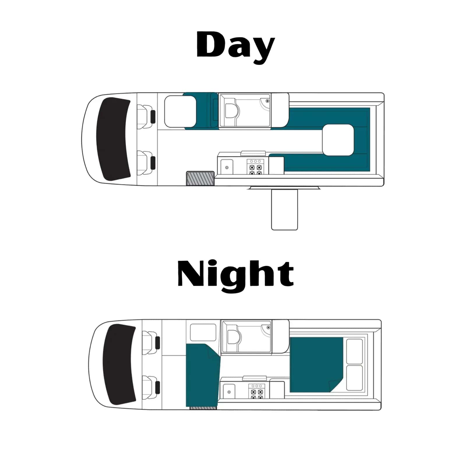 Neuseeland, Nomado, Cruiser, layout tag nacht