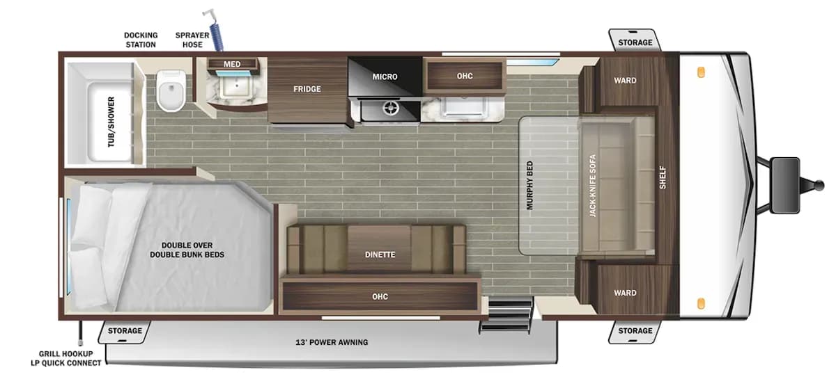 USA, Graner Motorhome Rentals, Abenteurer 2024, Grundriss