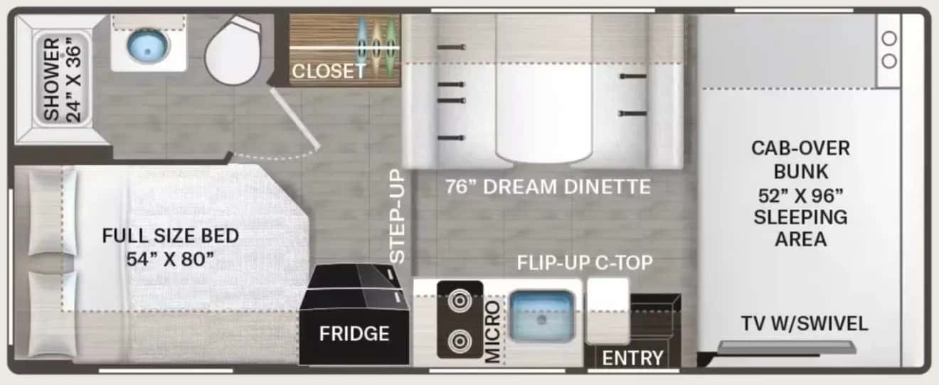 USA, Graner Motorhome Rentals, Allrounder 2025, Grundriss