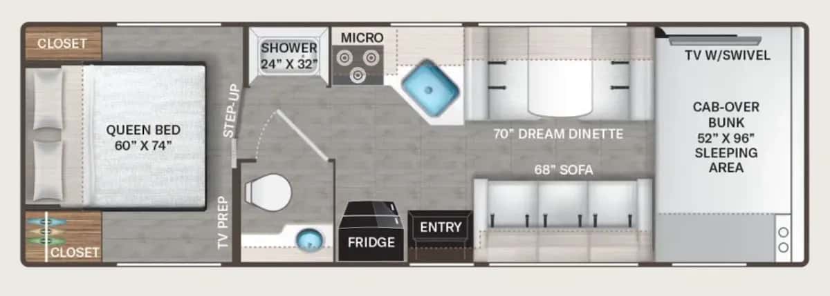 USA, Graner Motorhome Rentals, Raumwunder 2024, Grundriss