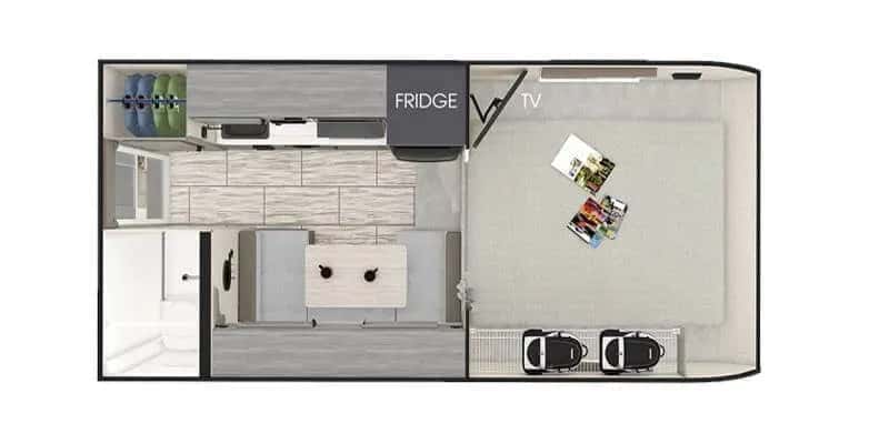 USA, RoadCamper, EV TC Truck Camper, Layout
