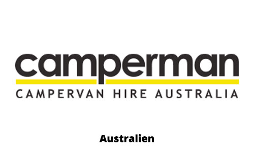 Camperman Logo Australien, Budget Camper mieten, Hochdach Camper 2 Bett, 5 Bett Camper