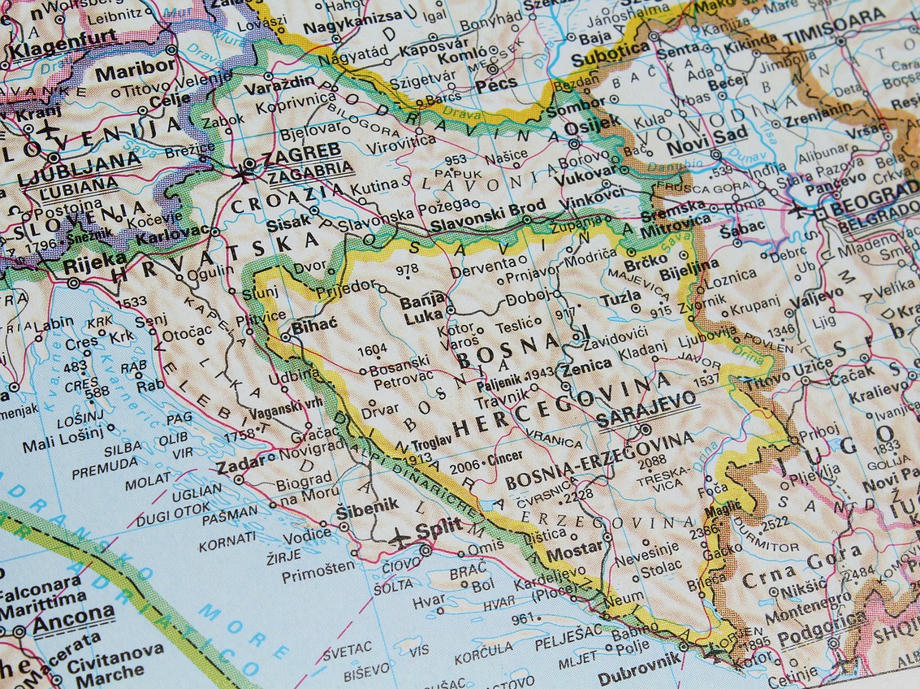Karte Bosnien und Herzegovina, Camper Reise, Wohnmobil Bosnien