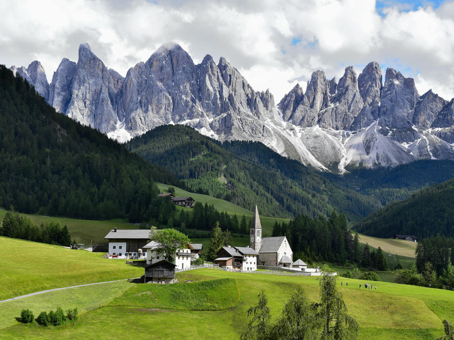 Berge, Natur, Gebirge, Dolomiten, Dorf, Gebirgsgruppe
