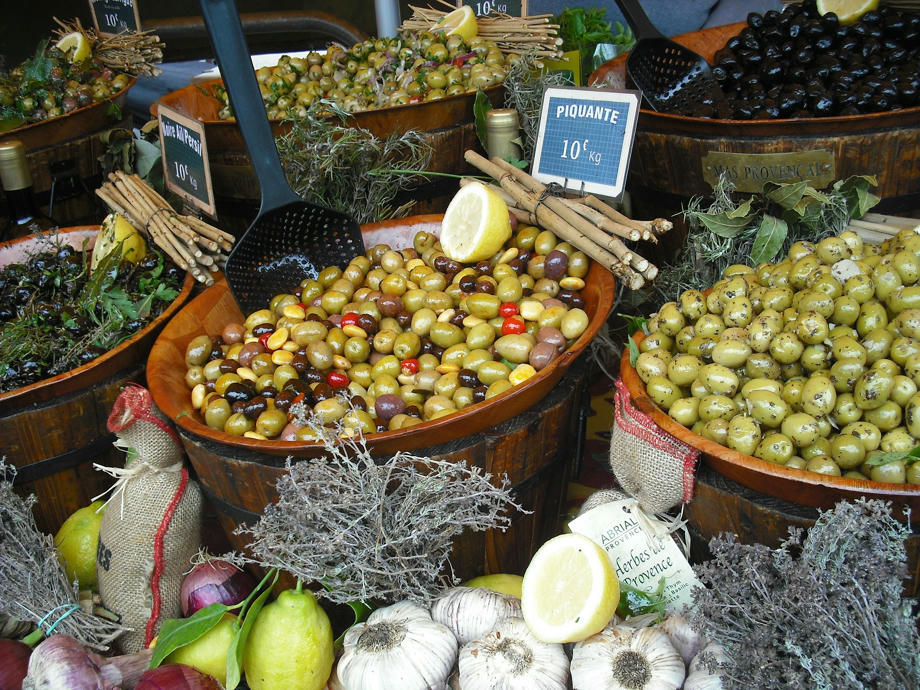 Markt Frankreich, Oliven Wochenmarkt, Provence Markt
