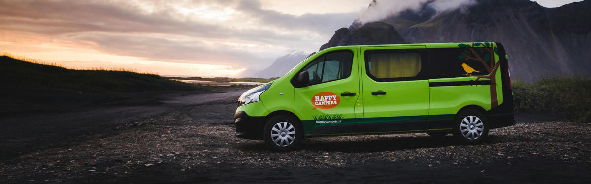 Miete den Happy 2 Auto Sleeper mit optionalem Dachzelt für bis vier Personen von Happy Campers in Island