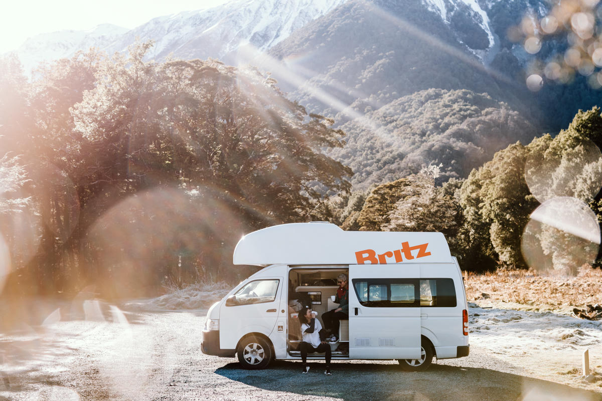 Britz Voyager 4 Bett Camper Neuseeland Familie Urlaub