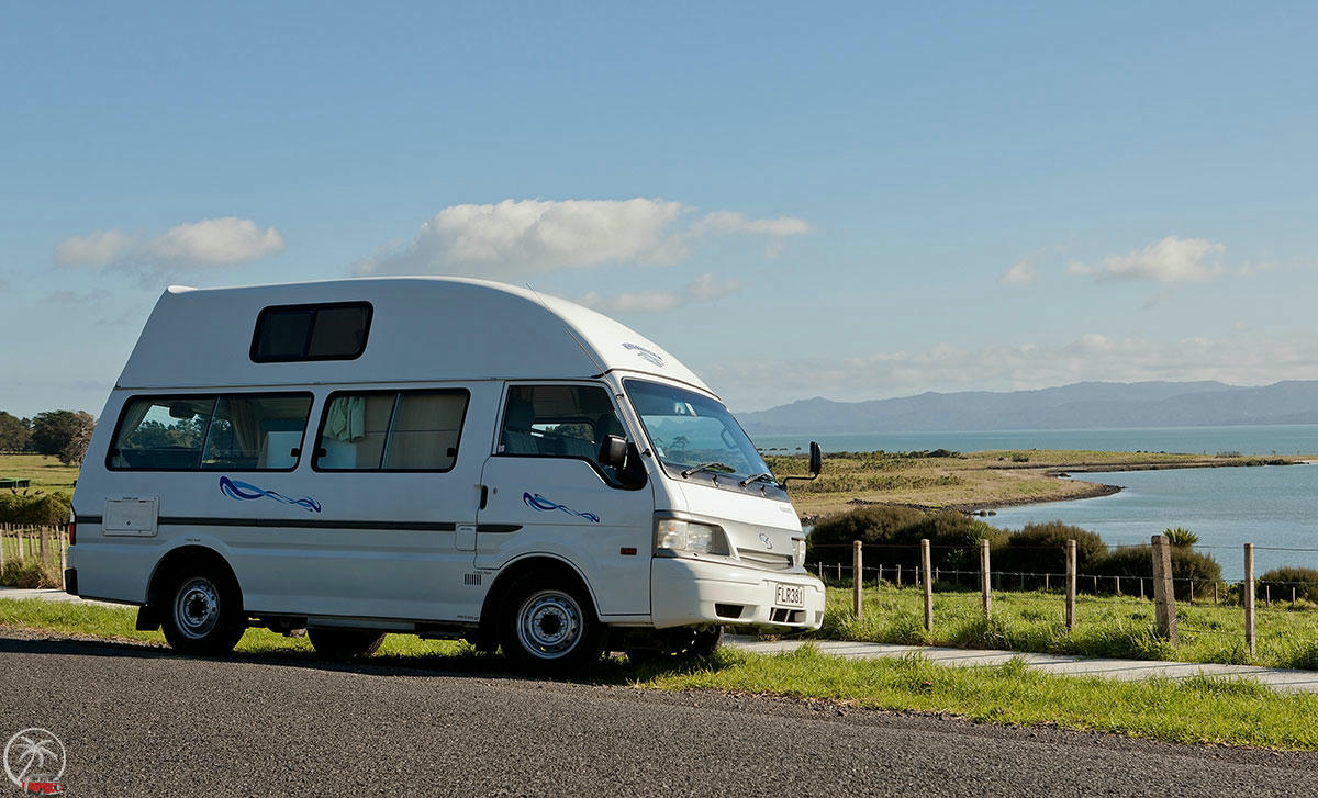Neuseeland erkunden mit Wendekreisen, Hochdach Camper mieten, Mazda Hochdach