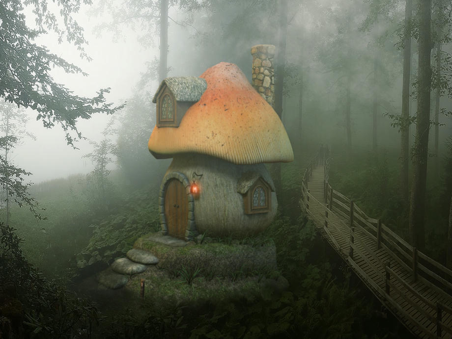 Pilzhaus in Wald, Rumänien Märchen, Sagen und Mythen Rumänien