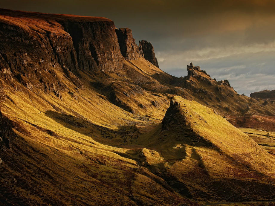 Felsmassiv Schottland, Isle of Skye, Schottland Wohnmobil