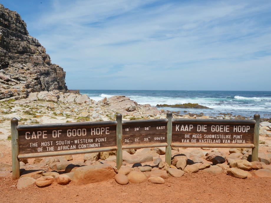 Kap der Guten Hoffnung, Kapstadt, Schild, Süd-Westlichster Punkt Afrikas