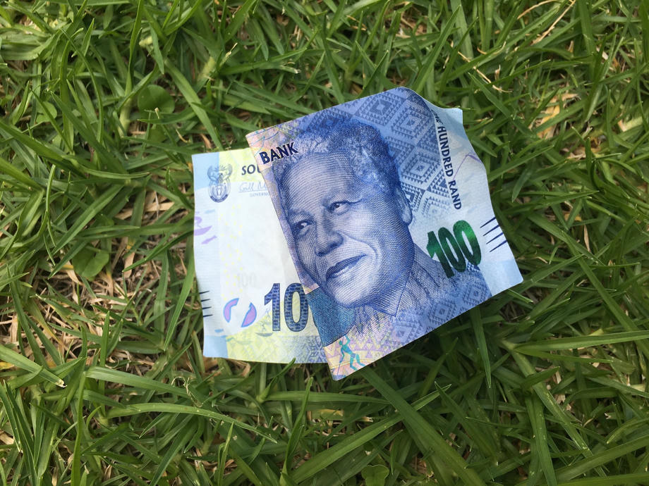Währung Südafrika, Rand, Geldschein, Rasen